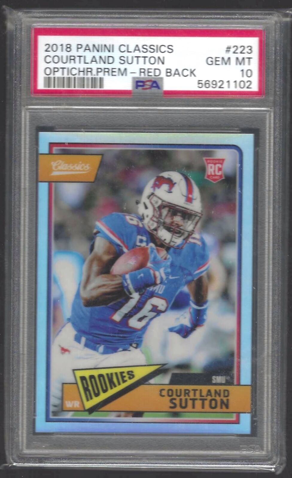 COURTLAND SUTTON 2018 CLASSICS SILVER OPTICHROME RED BACK RC /175 PSA 10 POP 2