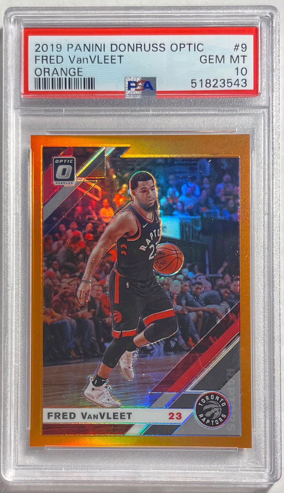 FREED VANVLEET 2019 DONRUSS OPTIC ORANGE PRIZM HOLO #D /199 PSA 10 GEM POP 2