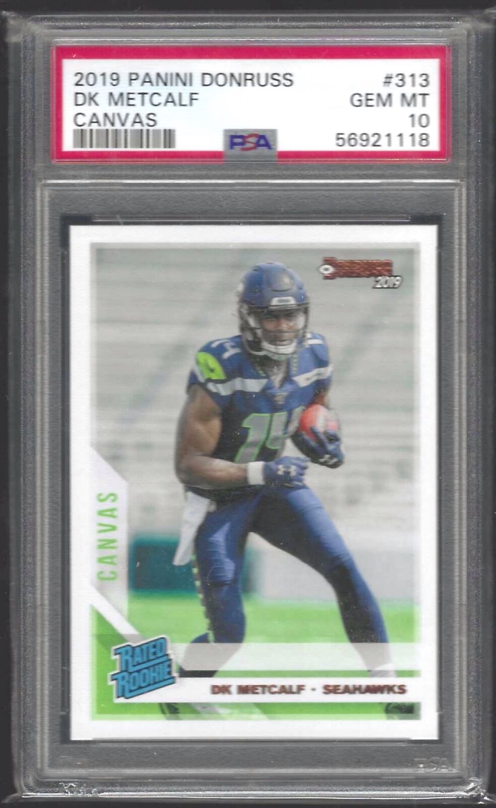 DK METCALF 2019 PANINI DONRUSS CANVAS RATED ROOKIE RC PSA 10 GEM MINT POP 15