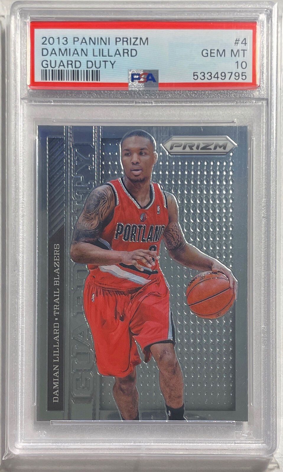 DAMIAN LILLARD 2013 PANINI PRIZM GUARD DUTY #4 PSA 10 GEM MINT POP 5