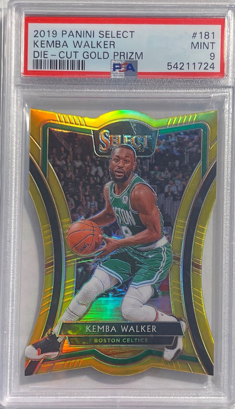 KEMBA WALKER 2019 PANINI SELECT DIE-CUT GOLD PRIZM #D 06/10 PSA 9 MINT POP 3