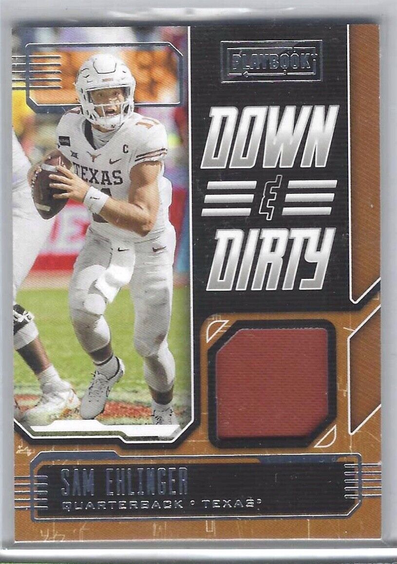 SAM EHLINGER 2021 CHRONICLES DRAFT PICKS PLAYBOOK DOWN AND DIRTY JERSEY RC