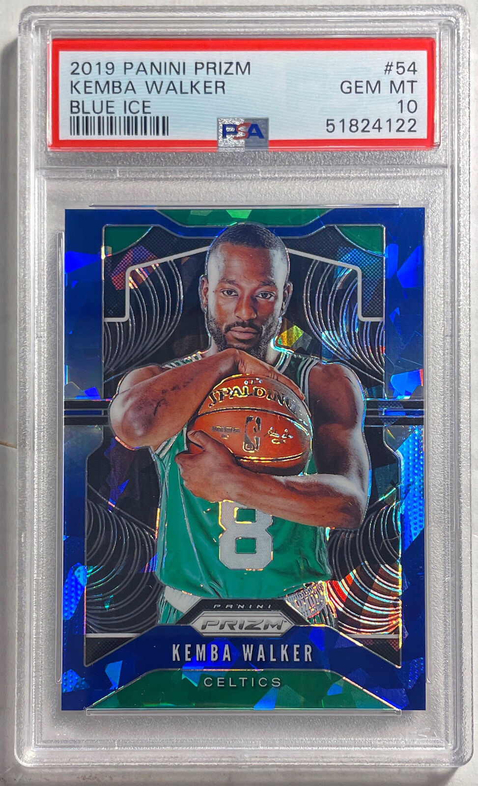KEMBA WALKER 2019 PANINI PRIZM BLUE ICE PRIZM #D 83/99 PSA 10 GEM MINT POP 4