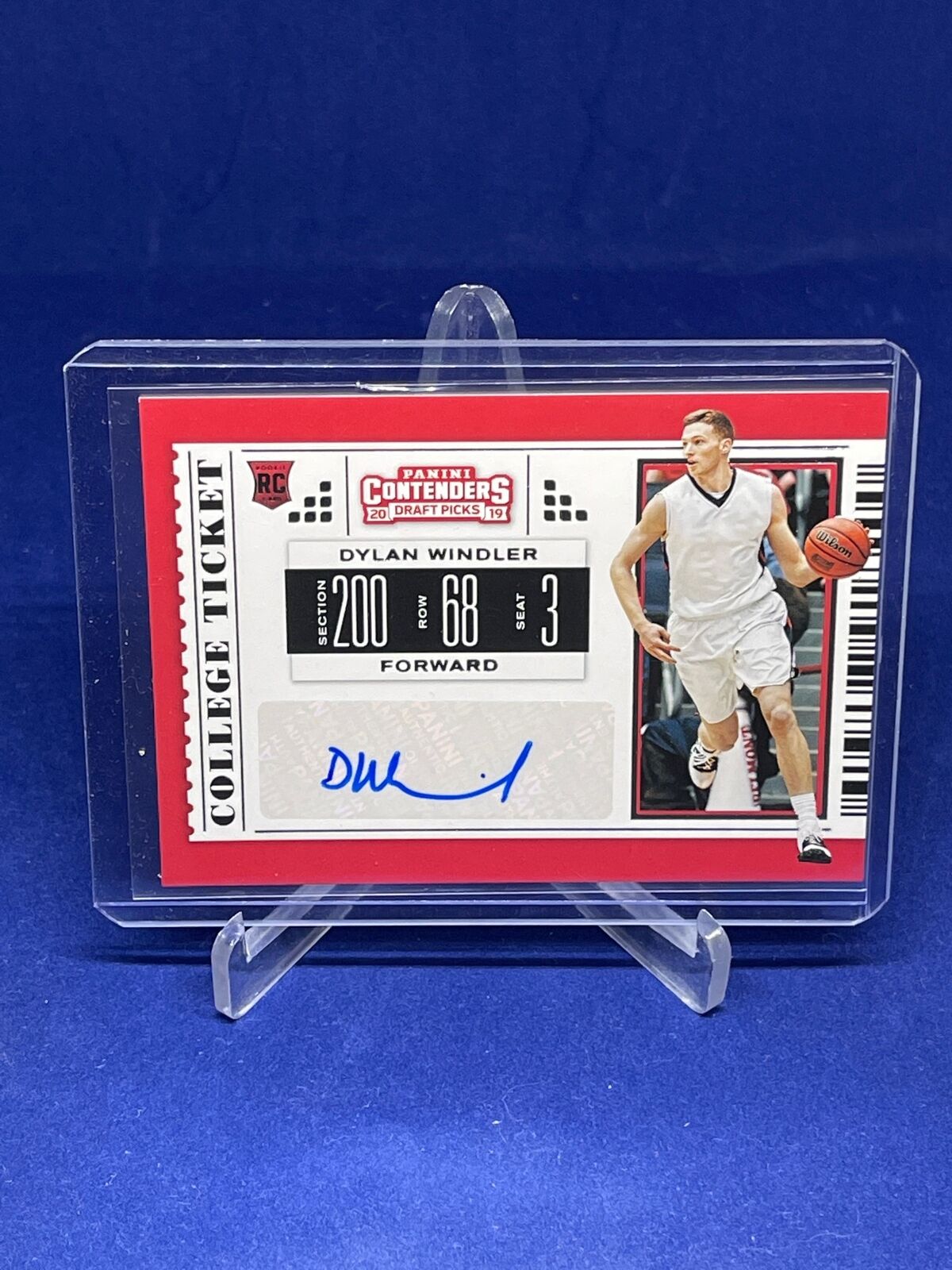 DYLAN WINDLER 2019-20 PANINI CONTENDERS DRAFT PICKS COLLEGE TICKET AUTO RC #83