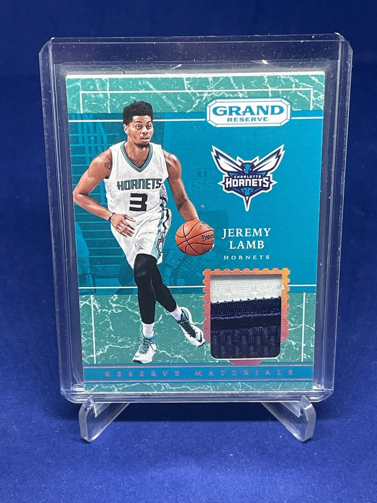 JEREMY LAMB 2016-17 PANINI GRAND RESERVE PATCH 2 COLOR #D 5/10