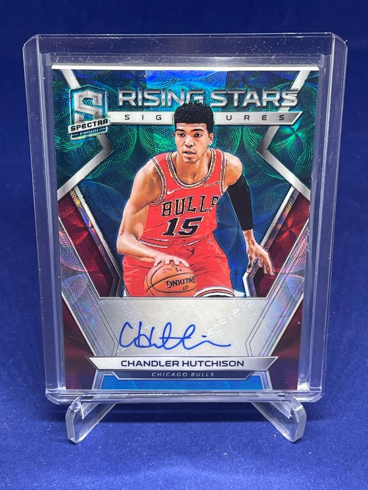 CHANDLER HUTCHINSON 2018-19 PANINI SPECTRA RISING STARS BLUE SCOPE AUTO #D 42/60