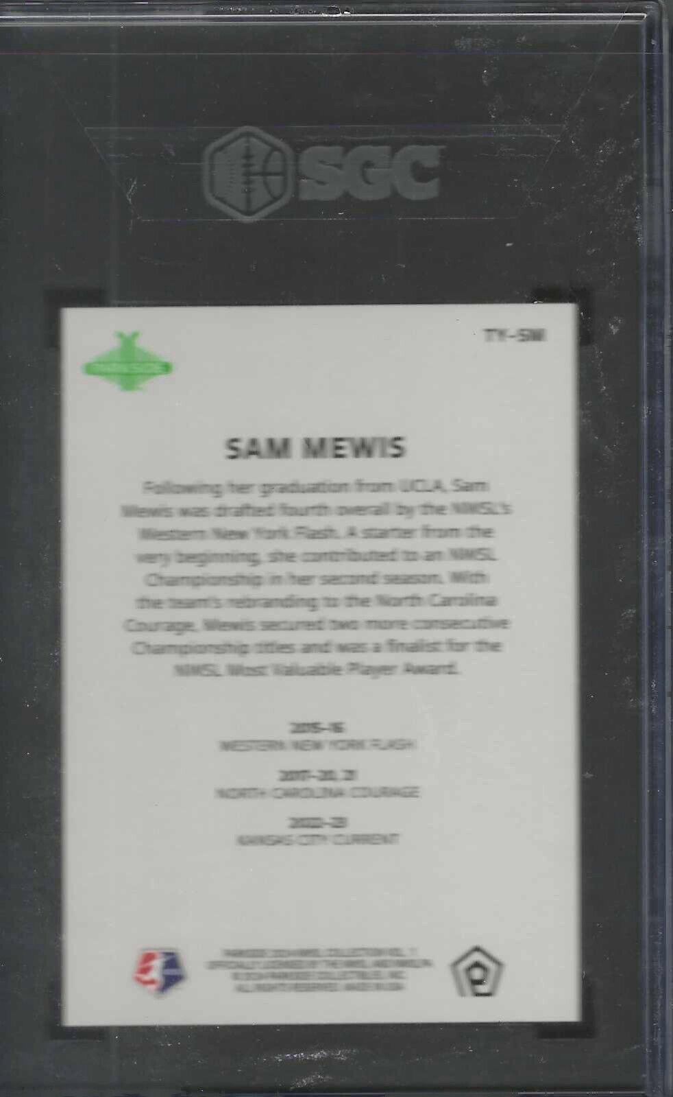 SAM MEWIS 2024 PARKSIDE NWSL THANK YOU! SSP #TY-SM SGC 10 GEM MINT