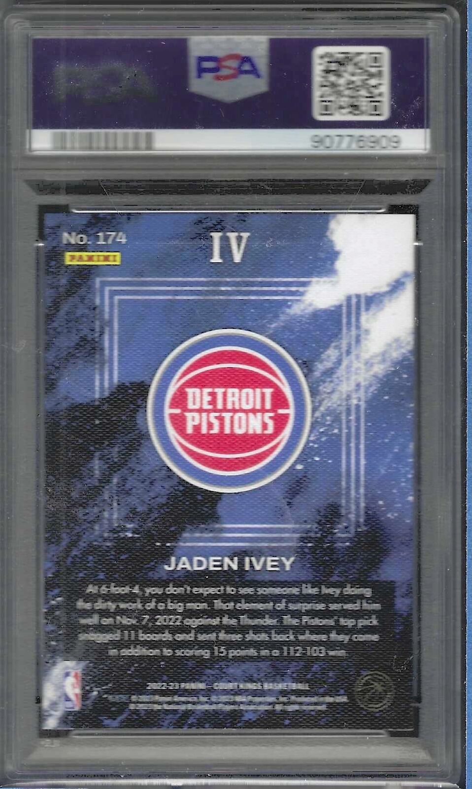 JADEN IVEY 2022 PANINI COURT KINGS ROOKIE LEVEL IV 4 SSP RC #174 PSA 9 MINT