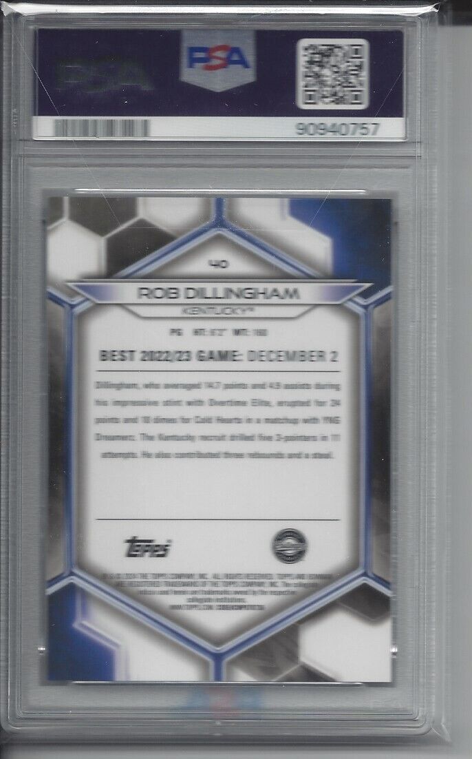 ROB DILLINGHAM 2023 BOWMANS BEST UNIVERSITY BLUE REFRACTOR /150 PSA 9 MINT POP 1