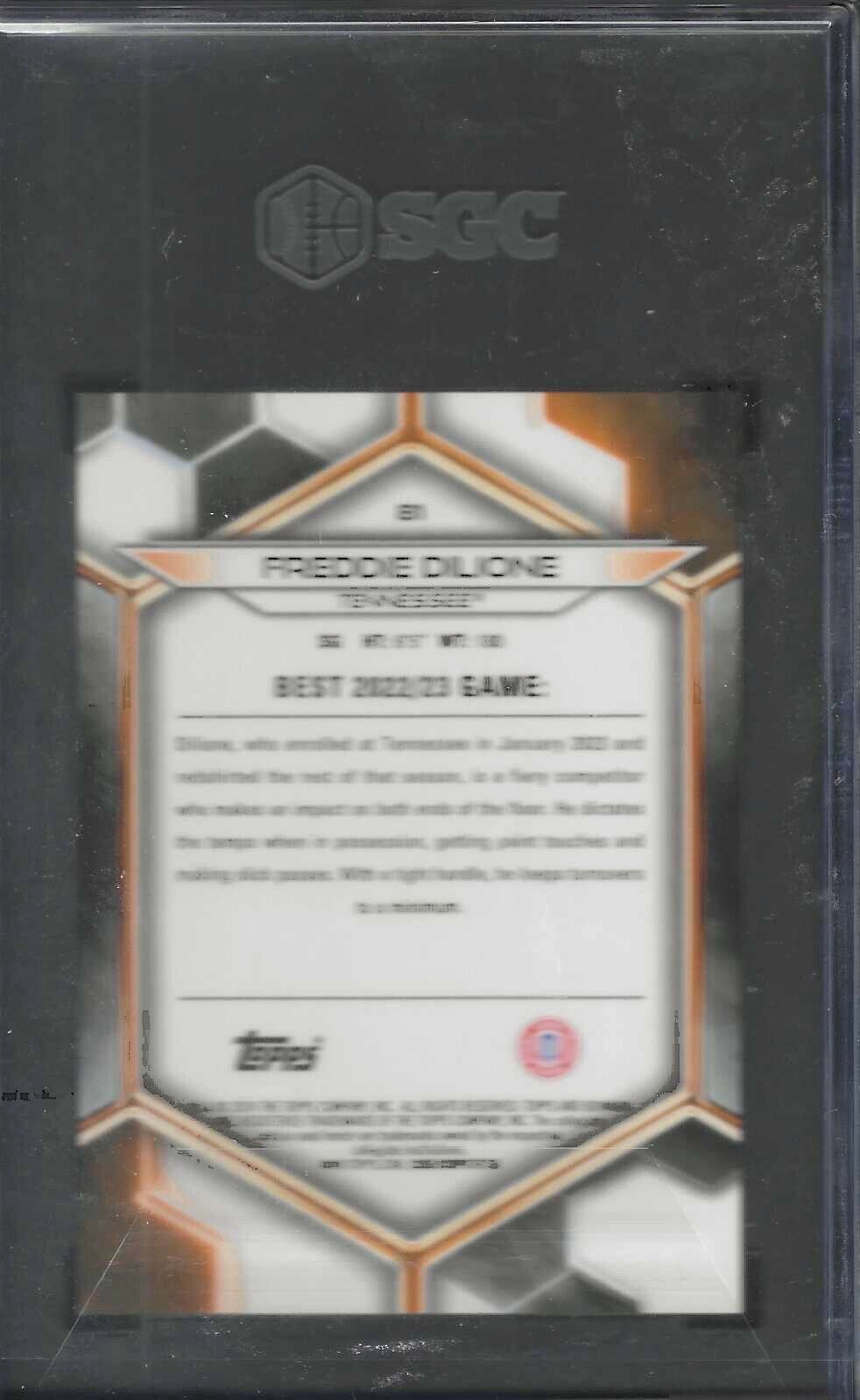 FREDDIE DILIONE 2023-24 BOWMANS BEST GOLD GEOMETRIC /50 SGC 10 GEM MINT POP 1/1