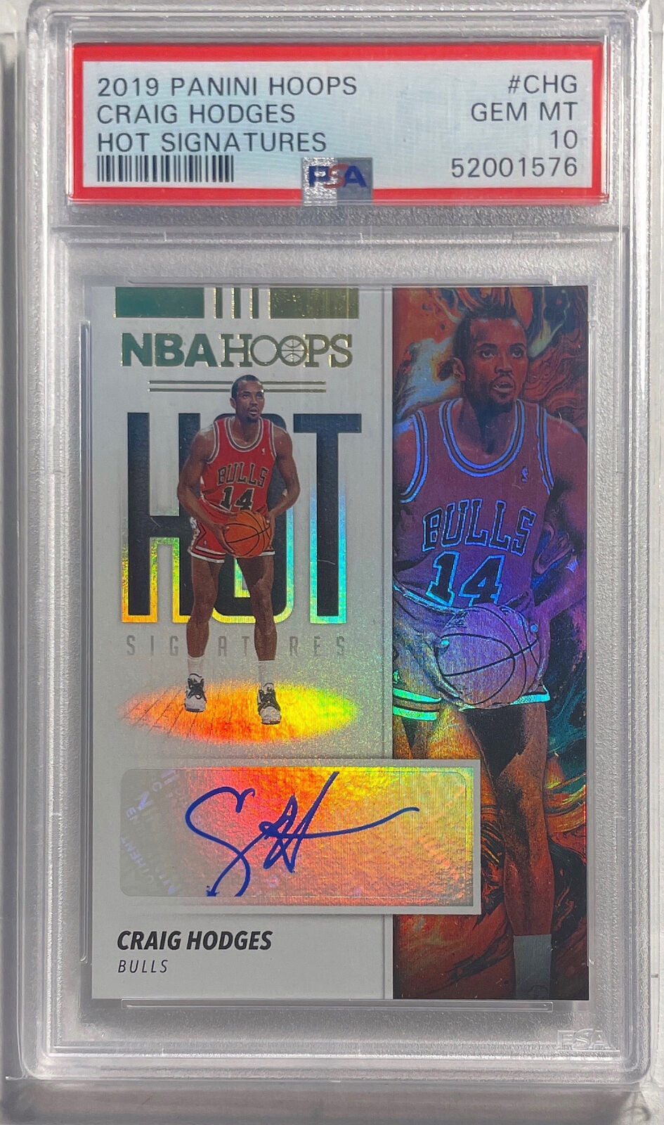 CRAIG HODGES 2019 PANINI HOOPS HOT SIGNATURES BULLS AUTO PSA 10 GEM MINT POP 2