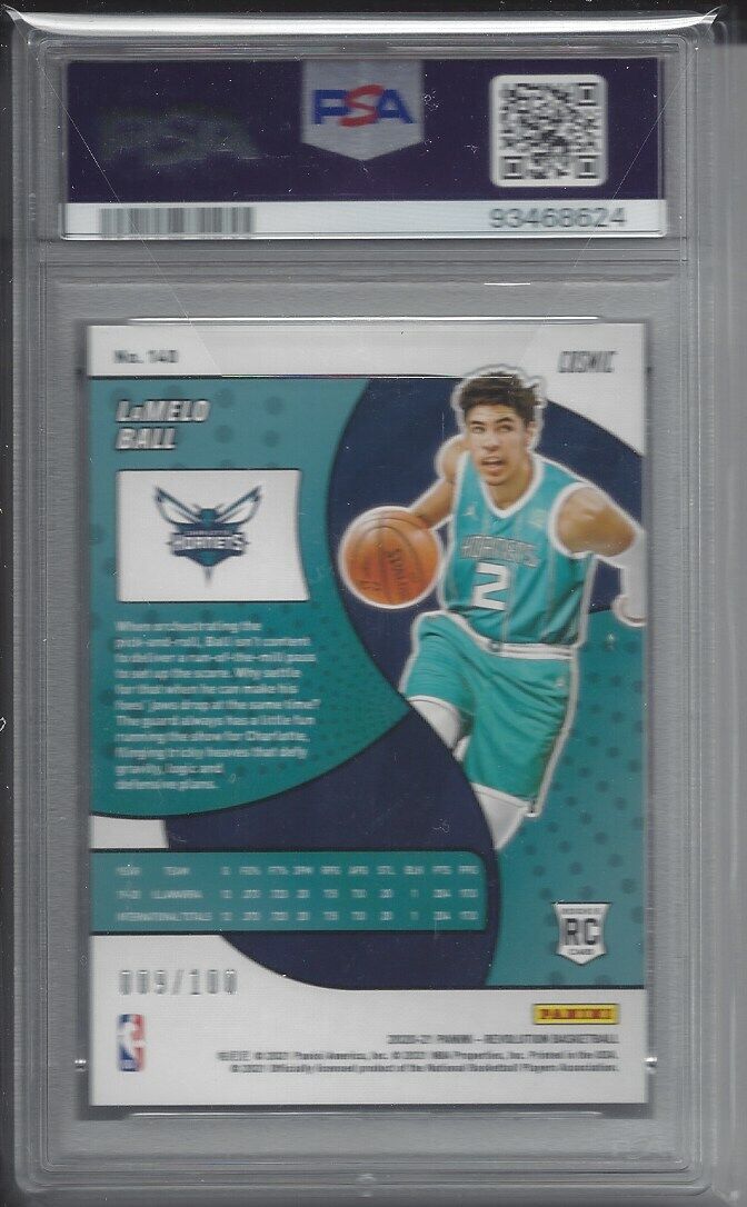 LAMELO BALL 2020-21 PANINI REVOLUTION COSMIC ROOKIE RC #D 9/100 PSA 10 GEM MINT