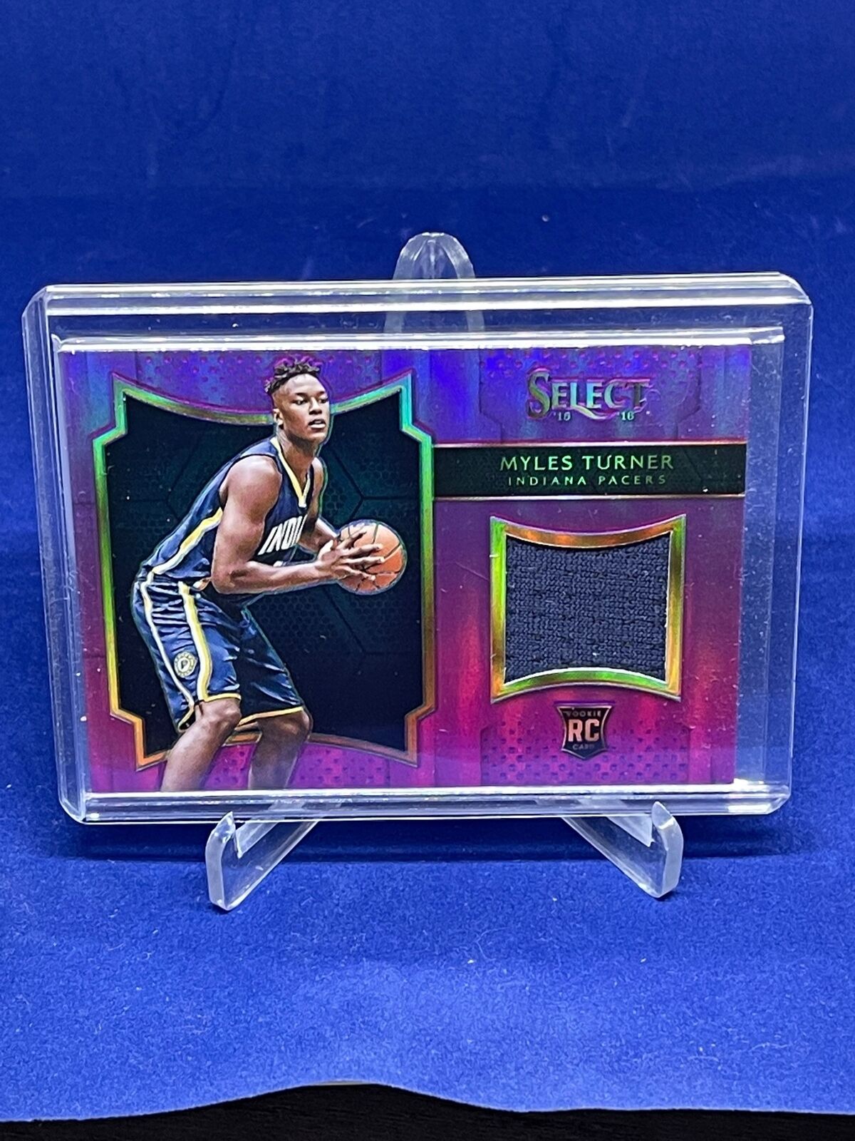 MYLES TURNER 2015-16 PANINI SELECT PURPLE PRIZM JERSEY CARD ROOKIE RC #36/99