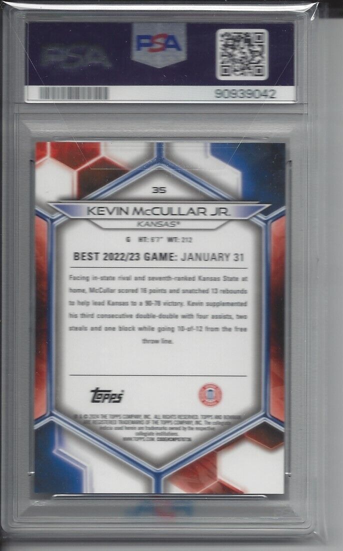 KEVIN MCCULLAR 2023 BOWMANS BEST UNIVERSITY ORANGE REFRACTOR /25 PSA 10 POP 1/1