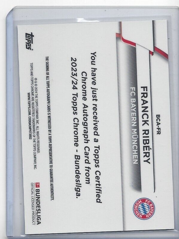 FRANCK RIBERY 2023-24 TOPPS CHROME BUNDESLIGA ORANGE REFRACTOR AUTO #D 9/25