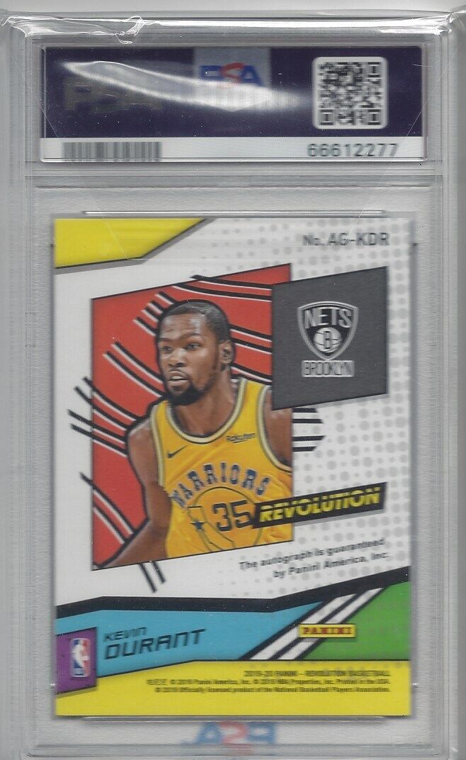 KEVIN DURANT 2019 PANINI REVOLUTION SIGNATURES ON CARD AUTO PSA 10 GEM MINT