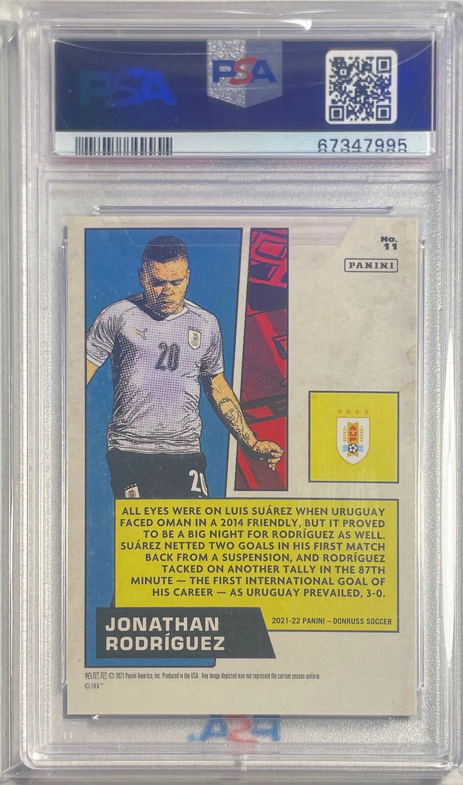 JONATHAN RODRIGUEZ 2021-22 DONRUSS ROAD QATAR NET MARVELS #11 PSA 10 GEM POP 1/1