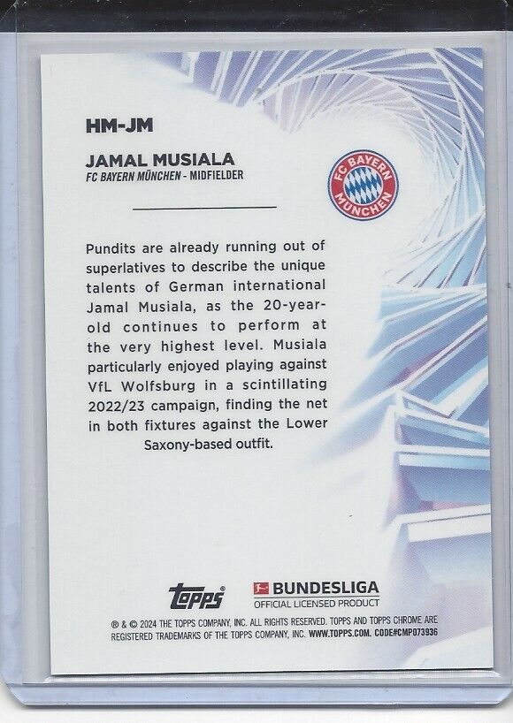 JAMAL MUSAIALA 2023-24 TOPPS CHROME BUNDESLIGA HOBBY MASTERS SSP PRODUCT HIT!