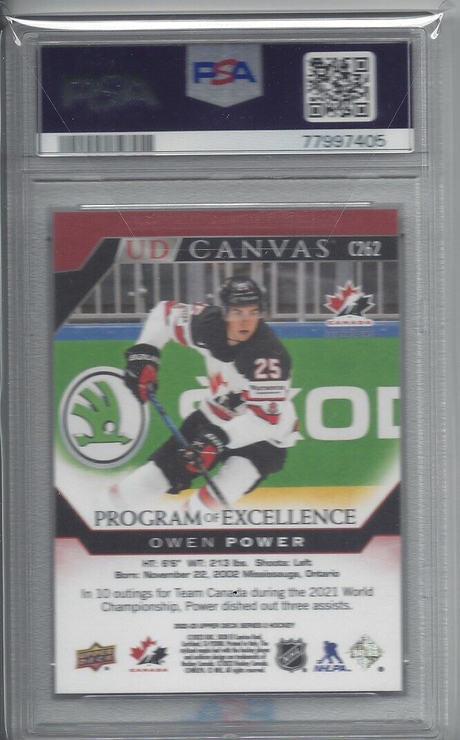 OWEN POWER 2021 UPPER DECK YOUNG GUNS CANVAS JUNIORS RC #262 PSA 10 GEM POP 15