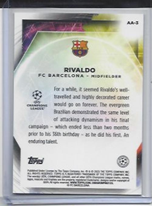 RIVALDO 2022-23 TOPPS MERLIN CHROME AGELESS ALCHEMY BLUE REFRACTOR #D 40/75