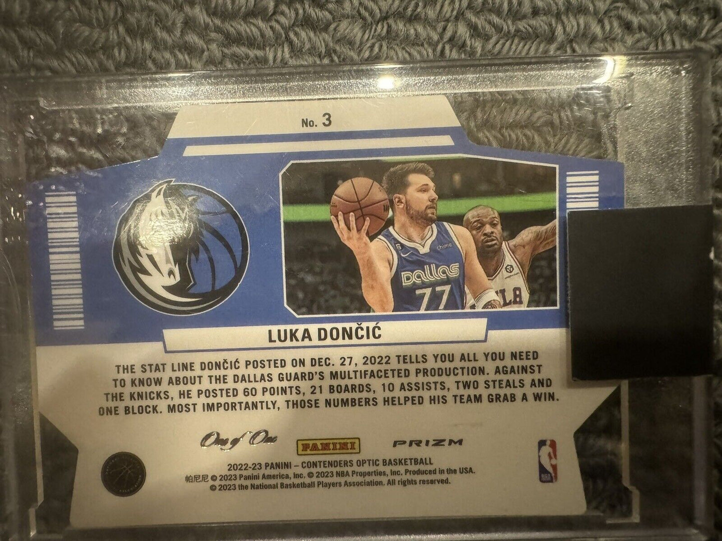 LUKA DONCIC 2022-23 CONTENDERS OPTIC SUPERSTAR DIE CUT GOLD VINYL PRIZM #D 1/1