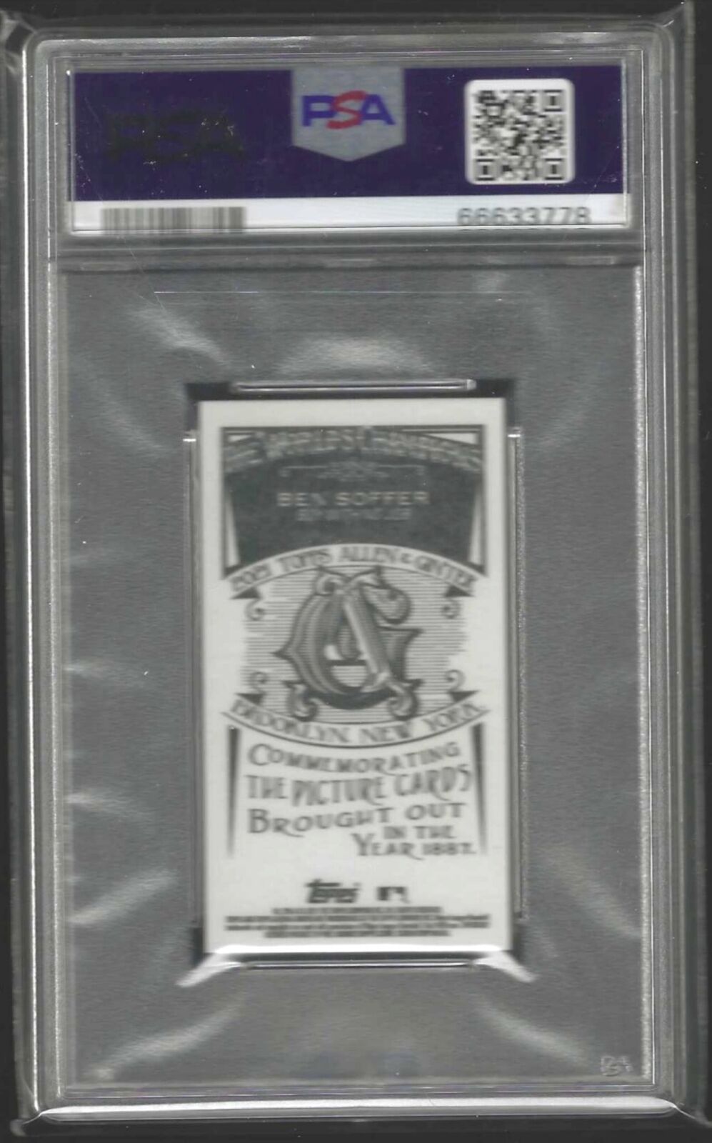 BEN SOFFER 2021 ALLEN AND GINTER NO NUMBER MINI /50 SP #297 PSA 10 GEM POP 1/1