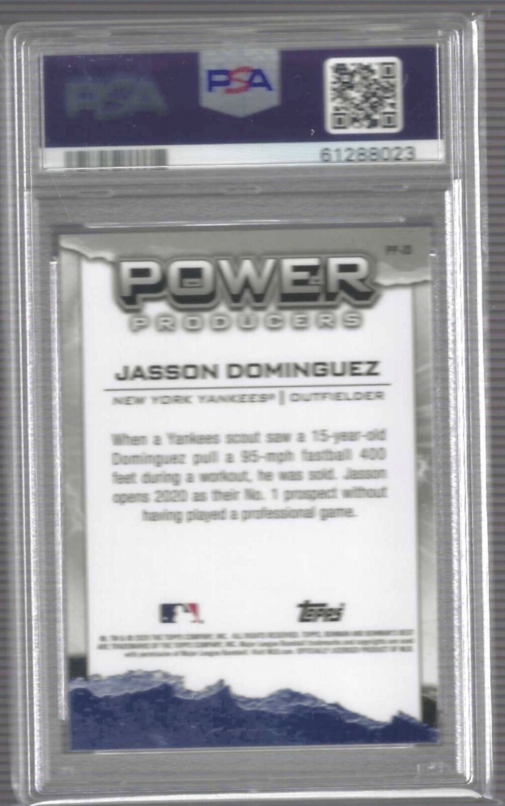 JASSON DOMINGUEZ 2020 BOWMANS BEST POWER PRODUCERS PROSPECT REFRACTOR PSA 10 GEM