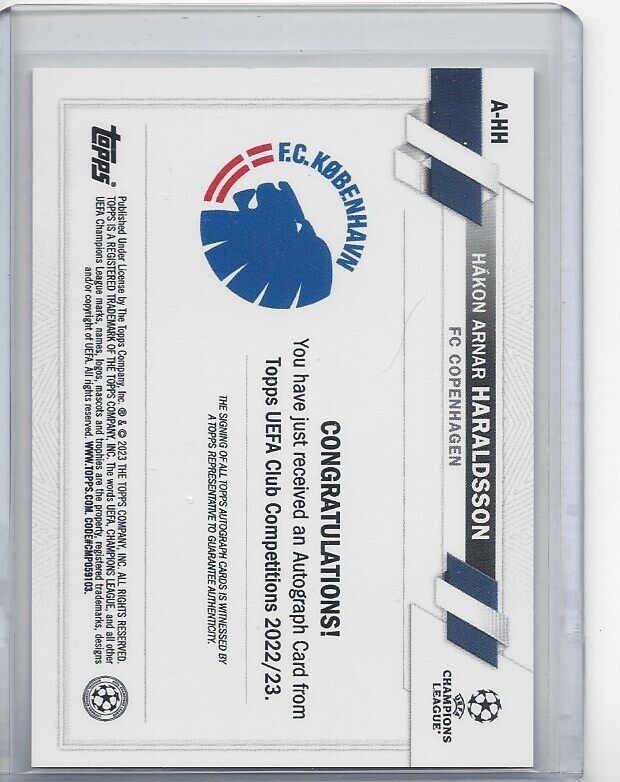 HAKON ARNAR HARALDSSON 2022-23 TOPPS CLUB COMPETITIONS SILVER ROOKIE AUTO RC