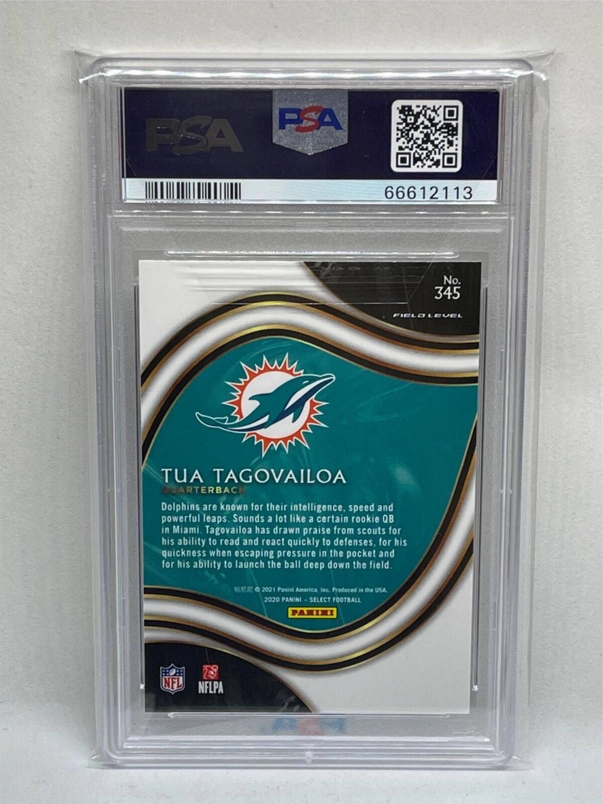 TUA TAGOVAILOA 2020 PANINI SELECT FIELD LEVEL ROOKIE RC #345 PSA 10 GEM MINT