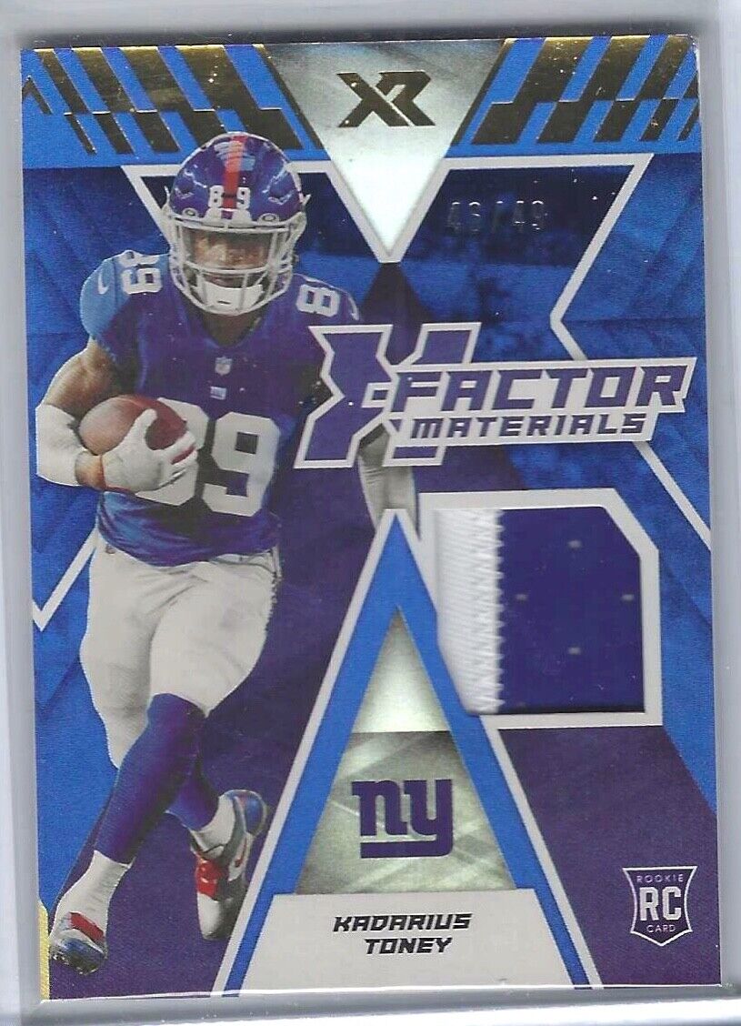 KADARIUS TONEY 2021 PANINI XR BLUE FOIL ROOKIE PATCH RC #D 46/49
