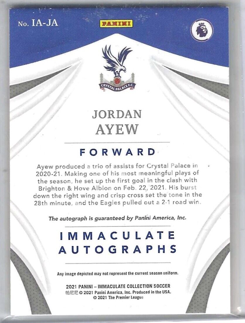 JORDAN AYEW 2020-21 PANINI IMMACULATE AUTO #D 99/99