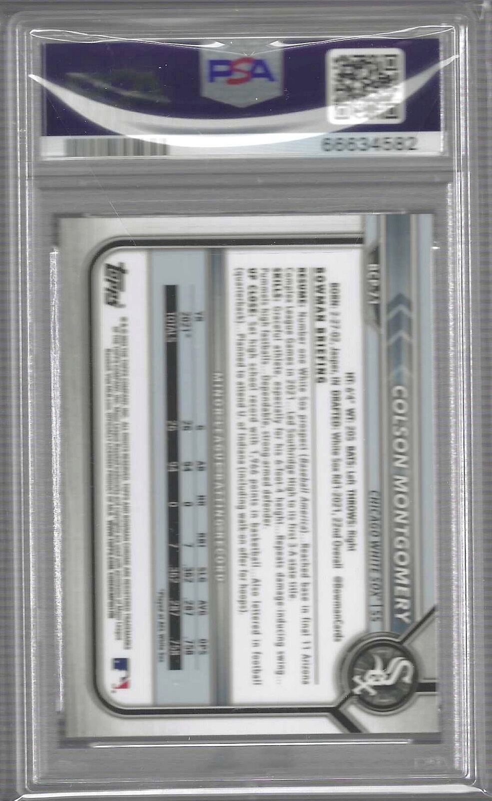 COLSON MONTGOMERY 2022 BOWMAN CHROME 1ST PROSPECT #BCP-71 PSA 10 GEM MINT