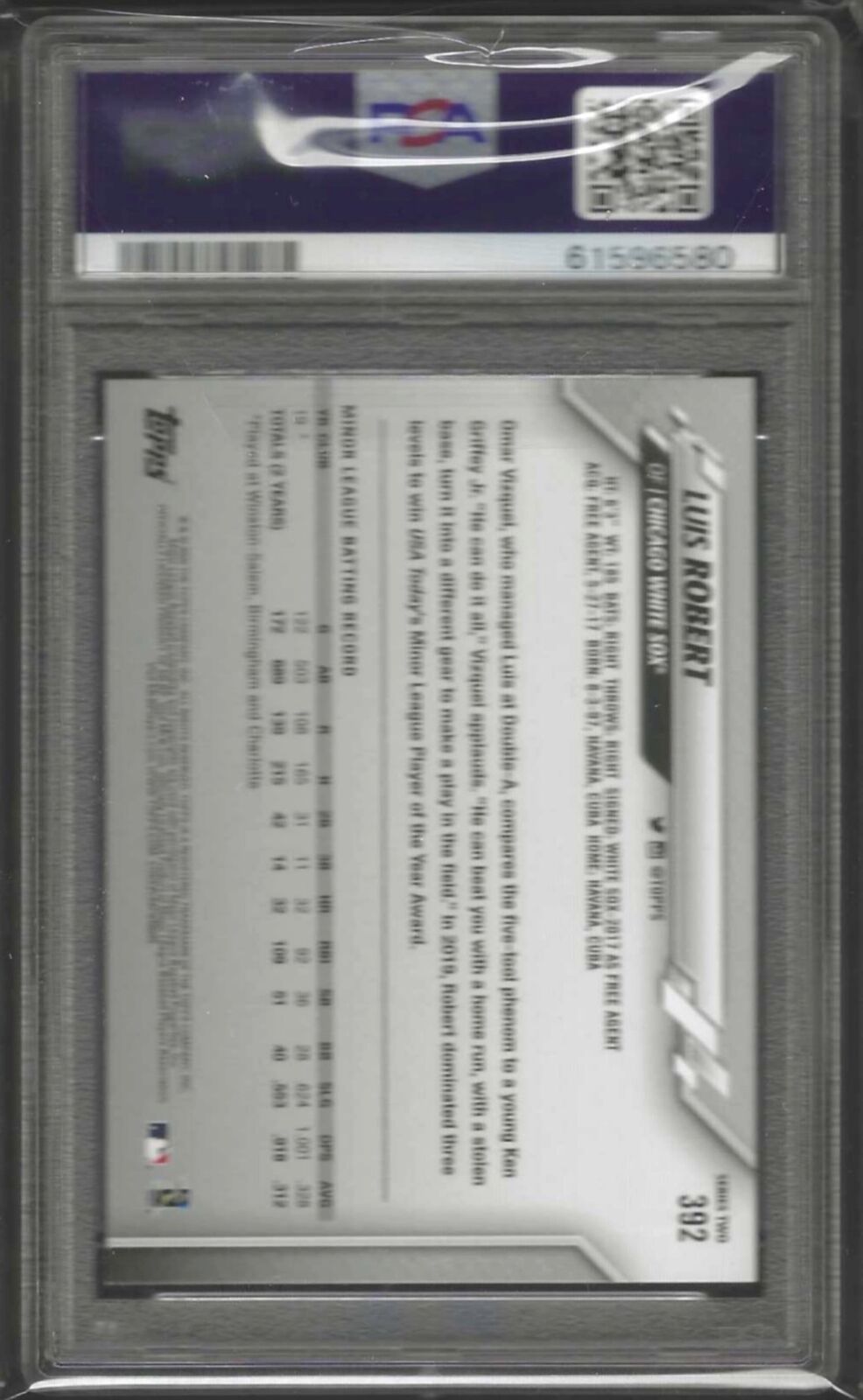 LUIS ROBERT 2020 TOPPS COMPLETE SET GOLD STARS ROOKIE RC #392 PSA 9 MINT