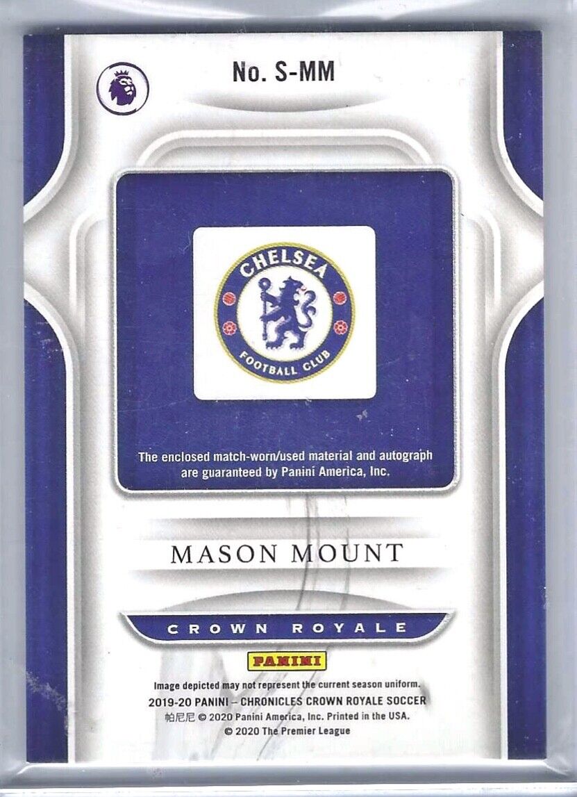 MASON MOUNT 2019-20 PANINI CHRONICLES CROWN ROYALE PATCH AUTO RC #D 167/199