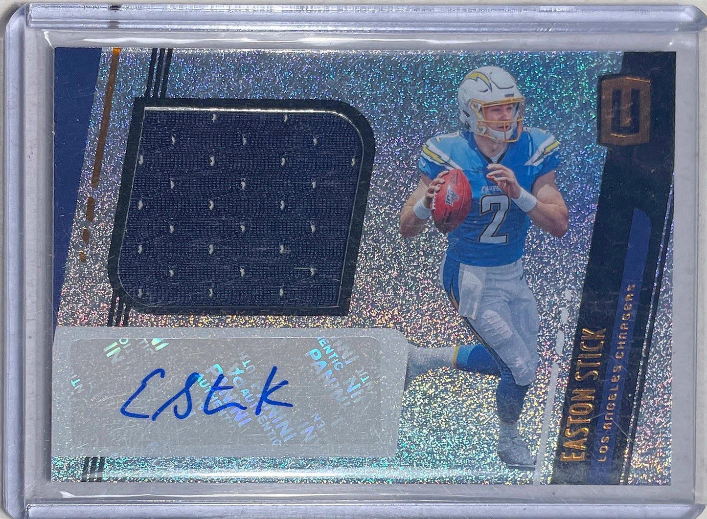 EASTON STICK 2019 PANINI UNPARALLELED JERSEY SWATCH AUTO ROOKIE RC #334