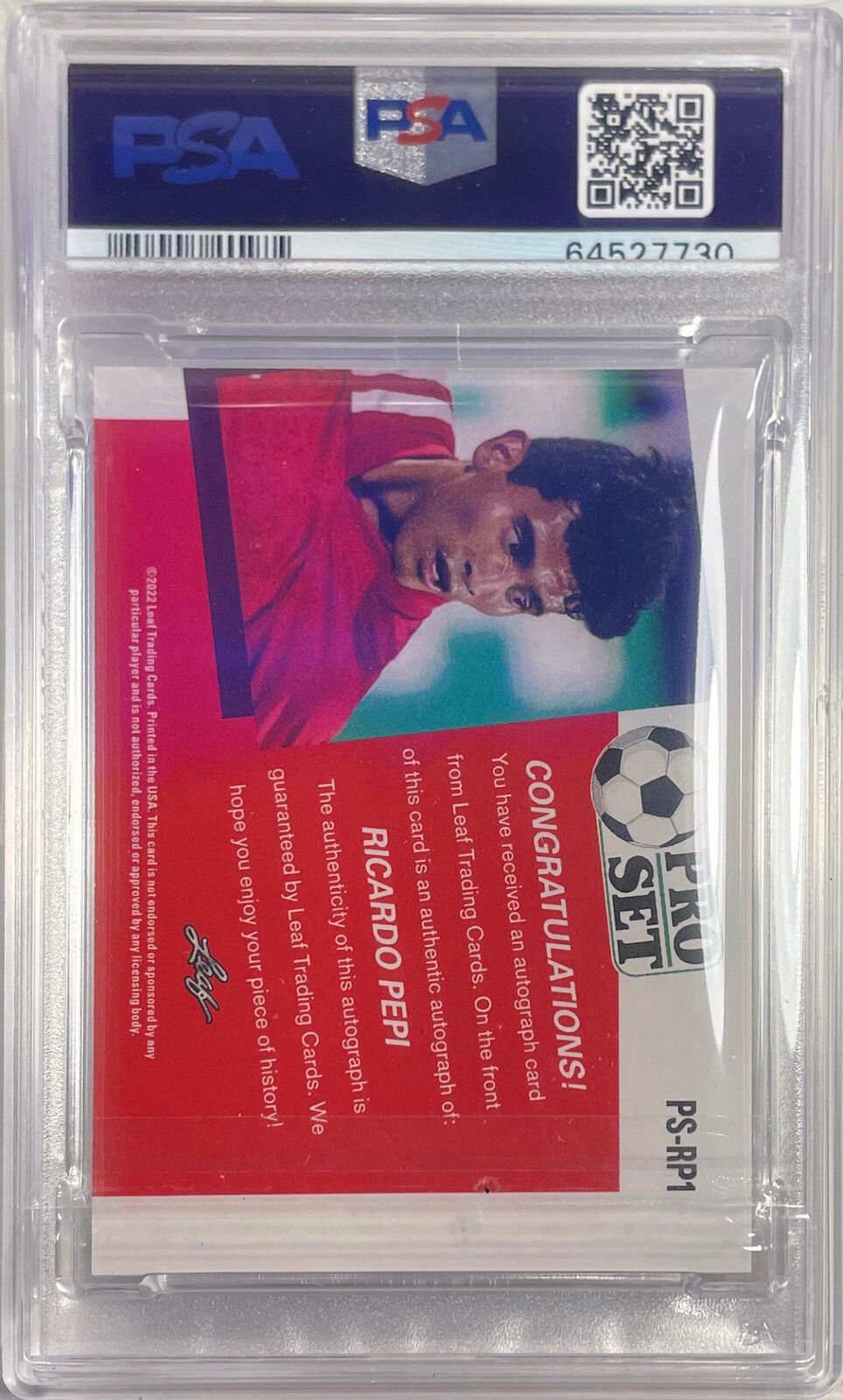 RICARDO PEPI 2022-23 LEAF PRO SET ORANGE AUTO #D 05/25 PSA 8 NM-MT POP 1/1