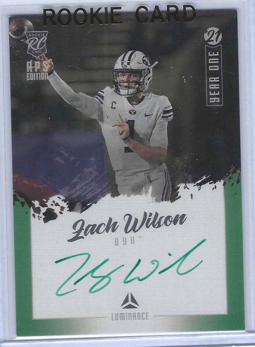 ZACH WILSON 2021 PANINI LUMINANCE YEAR ONE GREEN INK ROOKIE AUTO RC #YS-ZW