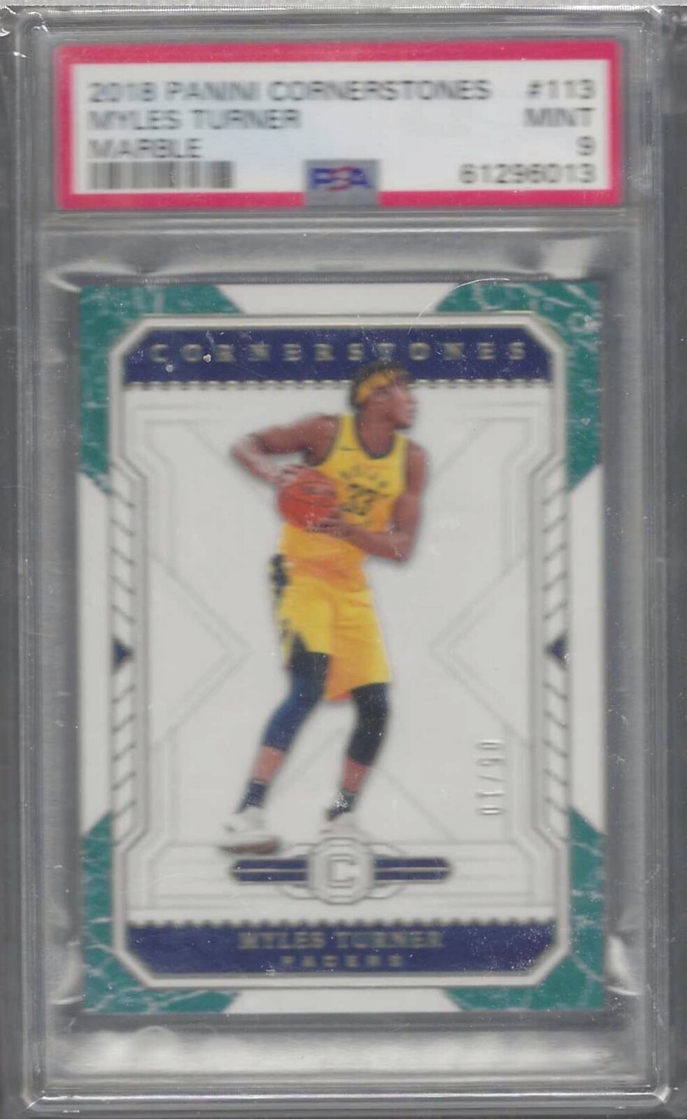 MYLES TURNER 2018 PANINI CORNERSTONES MARBLE /10 PSA 9 MINT POP 1/1