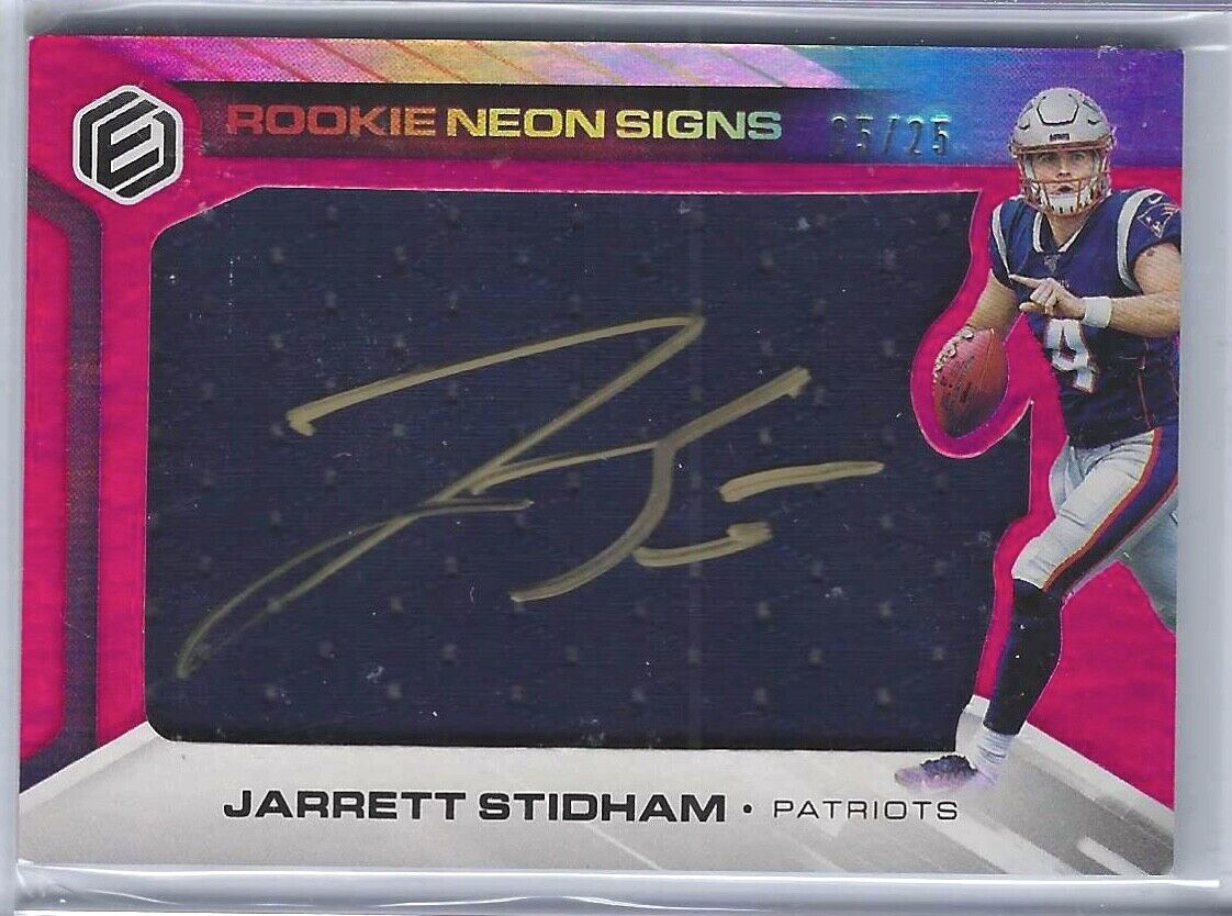 JARRETT STIDHAM 2019 PANINI ELEMENTS PINK ROOKIE NEON SIGNS AUTO RC #D 05/25