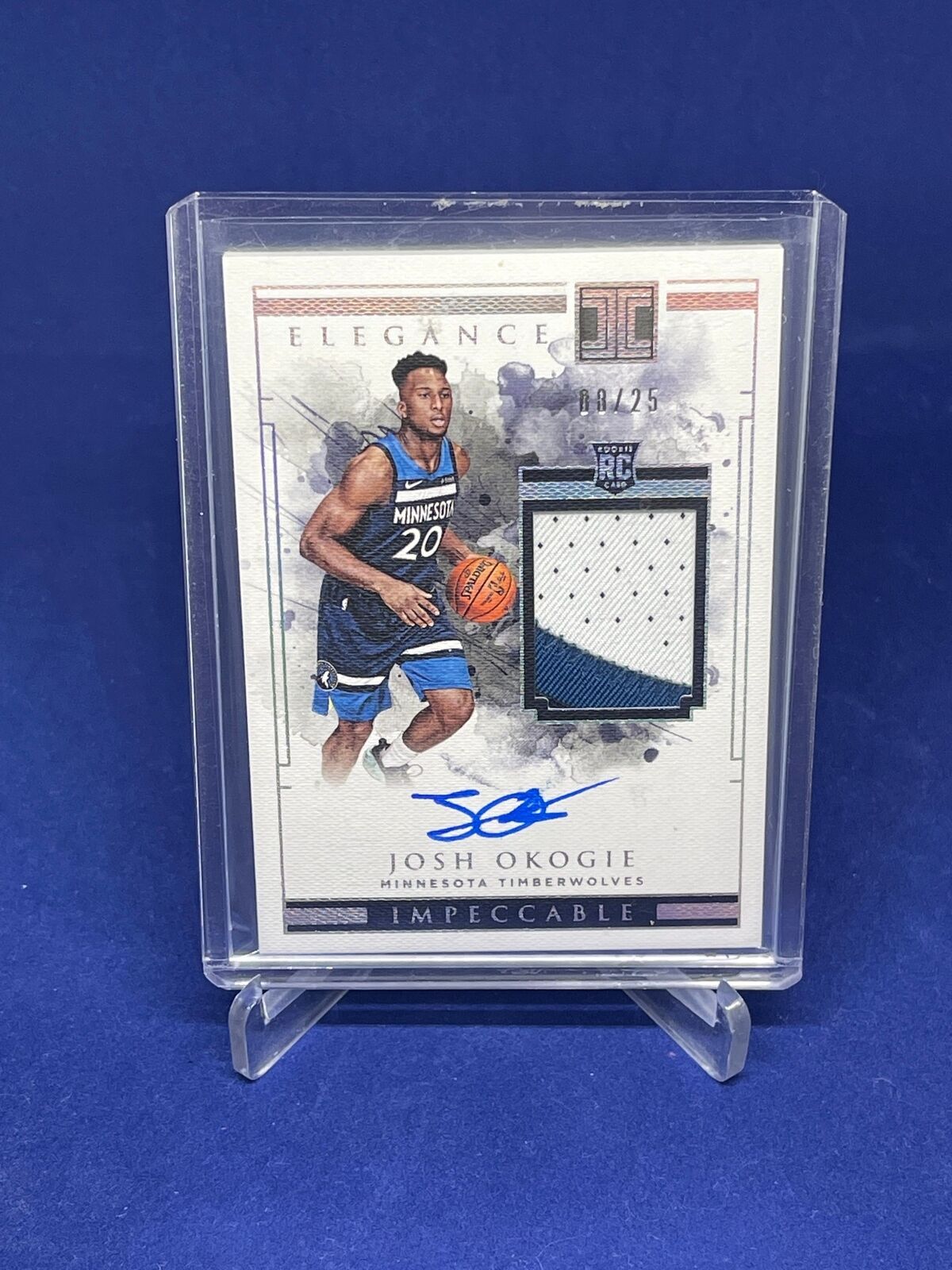 JOSH OKOGIE 2018-19 PANINI IMPECCABLE ELEGANCE RPA PATCH AUTO ROOKIE RC #D 8/25