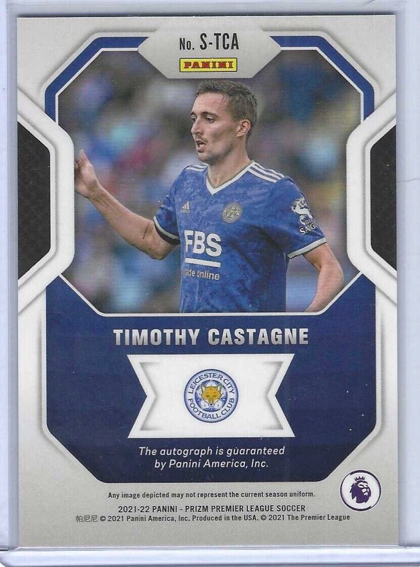 TIMOTHY CASTAGNE 2021-22 PANINI PRIZM EPL SIGNATURES AUTO #S-TCA