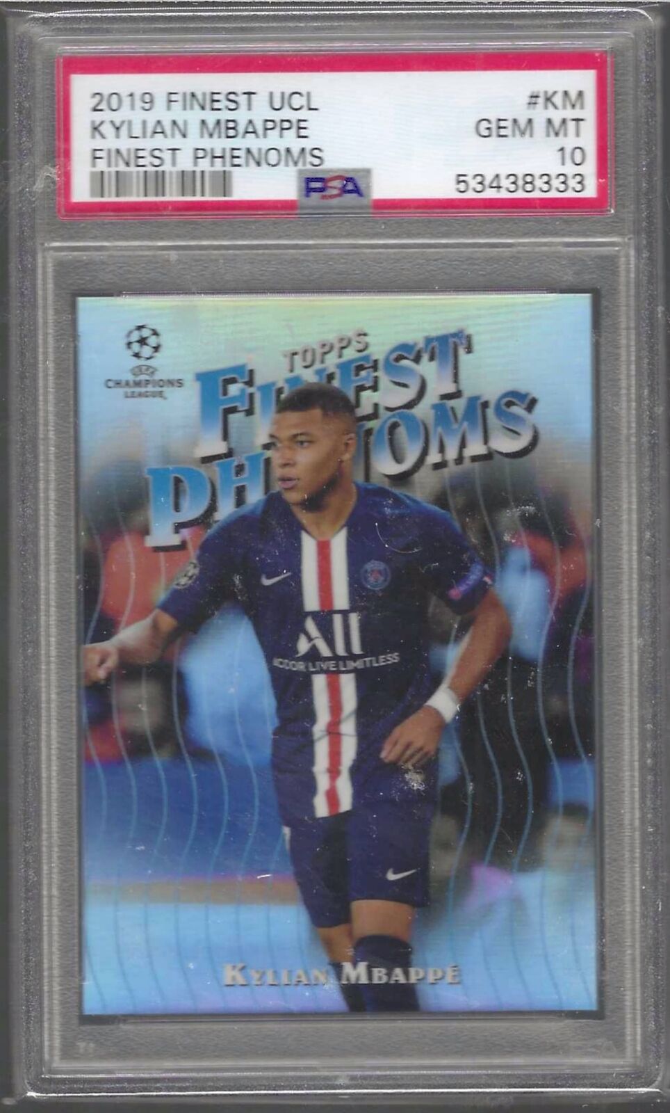 KYLIAN MBAPPE 2019-20 TOPPS FINEST FINEST PHENOMS REFRACTOR PSA 10 GEM MINT