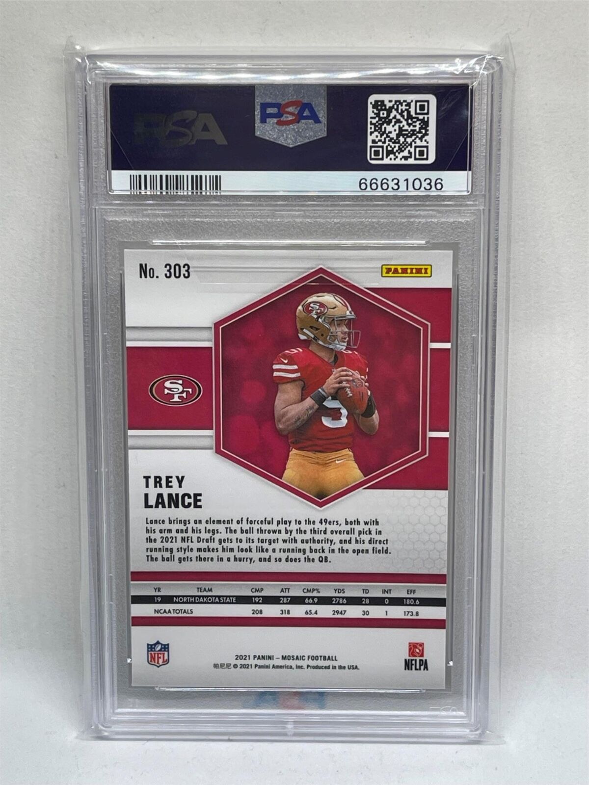 TREY LANCE 2021 PANINI MOSAIC ROOKIE RC #303 PSA 9 MINT