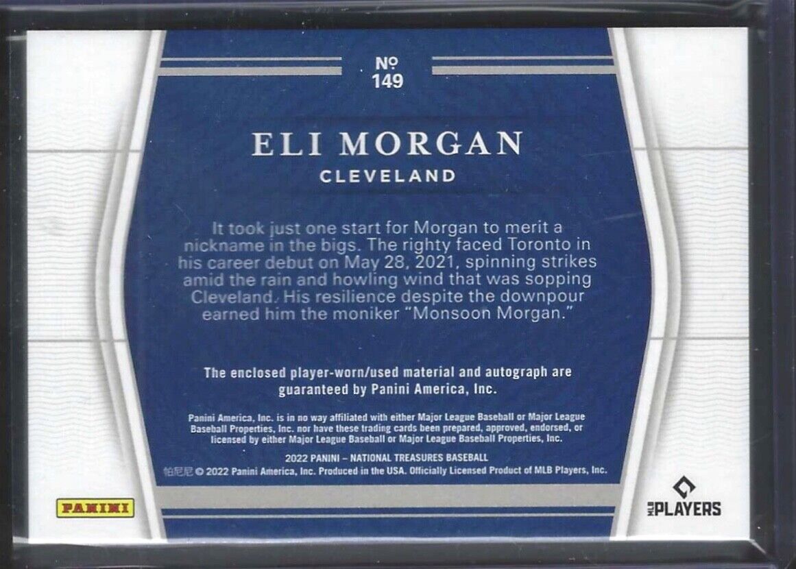 ELI MORGAN 2022 PANINI NATIONAL TREASURES ALL STAR ROOKIE PATCH AUTO RC #D 35/99