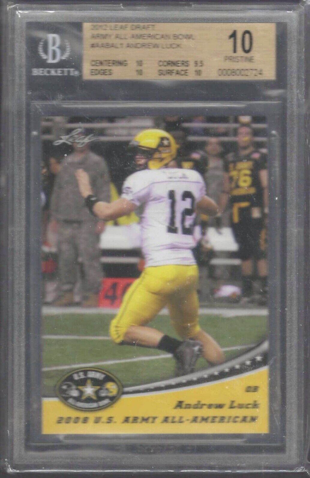 ANDREW LUCK 2012 LEAF DRAFT ARMY ALL-AMERICAN BOWL RC BGS 10 PRISTINE POP 10