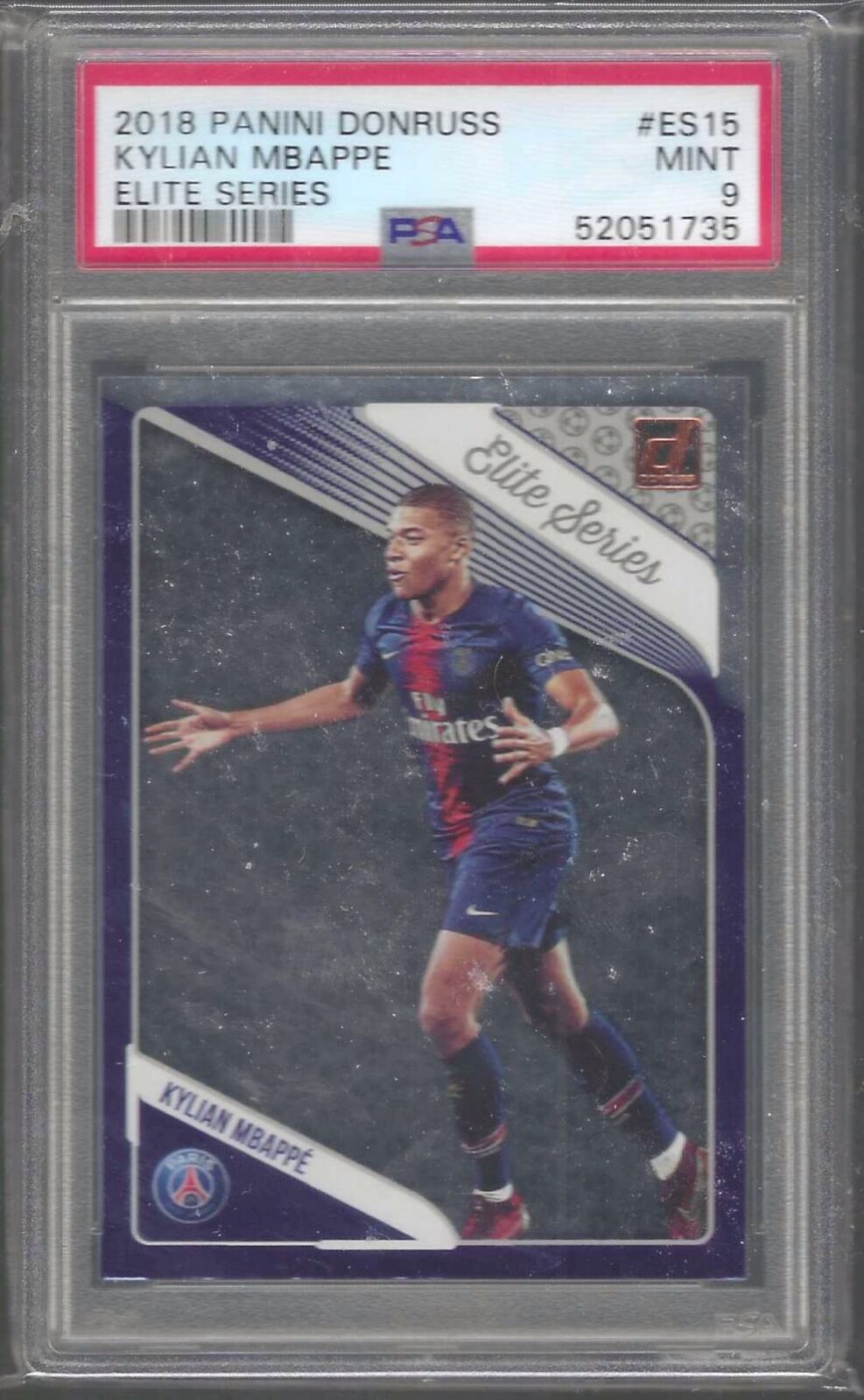 KYLIAN MBAPPE 2018-19 PANINI DONRUSS ELITE SERIES SILVER PSA 9 MINT