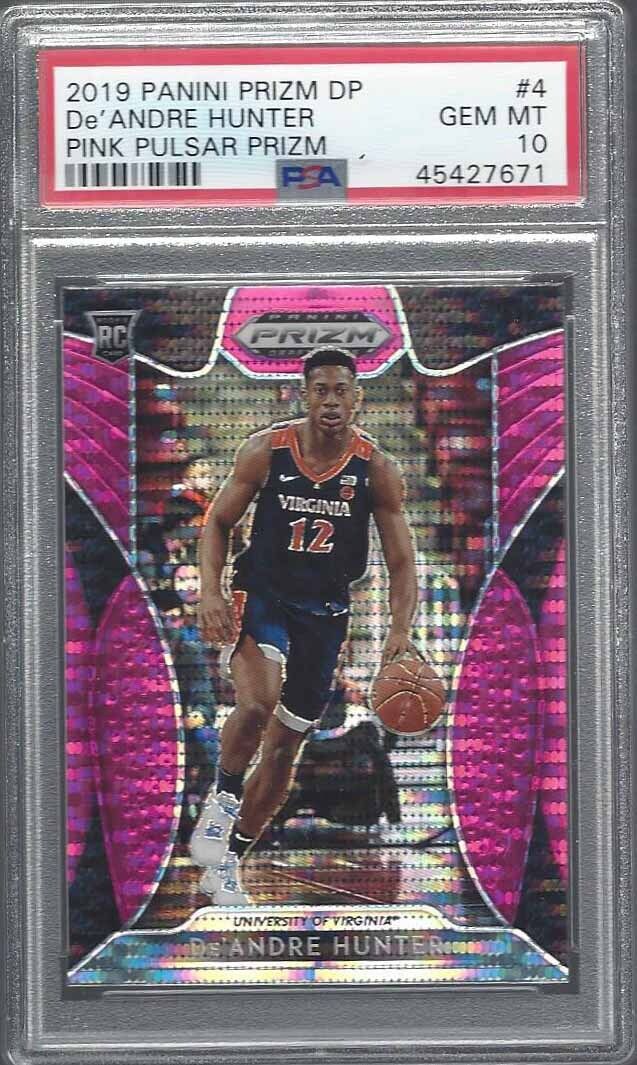 DEANDRE HUNTER 2019 PANINI PRIZM PINK PULSAR PRIZMS ROOKIE RC #4 PSA 10 GEM MINT