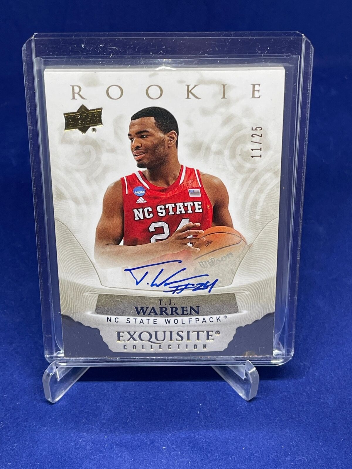 TJ WARREN 2012-13 EXQUISITE COLLECTION GOLD AUTO ROOKIE RC #D 11/25