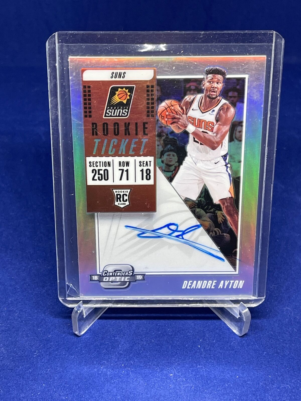 DEANDRE AYTON 2018-19 CONTENDERS OPTIC ROOKIE TICKET VARIATION AUTO PRIZM RC 111