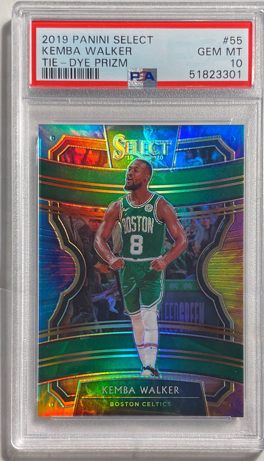 KEMBA WALKER 2019 PANINI SELECT TYE-DYE PRIZM #D 07/25 PSA 10 GEM MINT POP 2